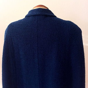 1950s - LAUTREC, France - Elegant Blue Textured Wool Cape