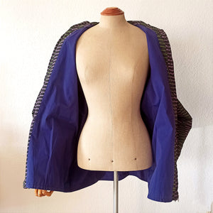 1950s - Fabulous Reversible Purple Hooded Gab Jacket