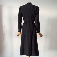 Charger l&#39;image dans la galerie, 1940s - DEROFA MODEL, Germany - Stunning Black Embroidery Wool Dress - W35 (88cm)
