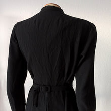 Charger l&#39;image dans la galerie, 1940s - DEROFA MODEL, Germany - Stunning Black Embroidery Wool Dress - W35 (88cm)
