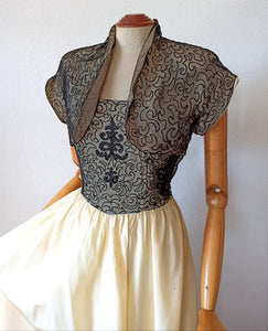 1940s - Exquisite Glamorous Satin Bolero Dress - W27 (68cm)