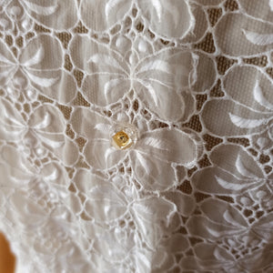 1950s - Gorgeous White Nylon Lace Blouse - W37 (94cm)