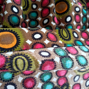 1950s 1960s - Colorful Abstract Cotton Dress - W30 (76cm)