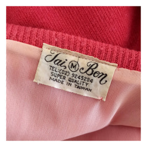 1950s 1960s - TAI BON, Taiwan - Gorgeous Pink Beaded Cardigan - Sz. M