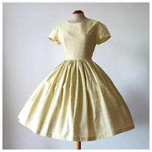 1950s 1960s - Adorable Green Limeade Cotton Dress - W29 (74cm)