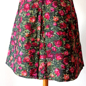 1950s 1960s - Amazing Roseprint Satin Dress - W26 (66cm)