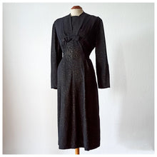 Cargar imagen en el visor de la galería, 1940s - DEROFA, Netherlands - Superb Black Organza Dress - W36 (92cm)
