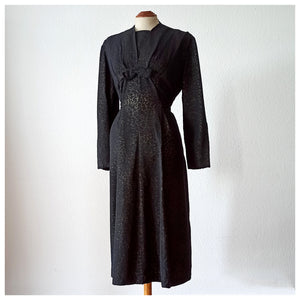 1940s - DEROFA, Netherlands - Superb Black Organza Dress - W36 (92cm)