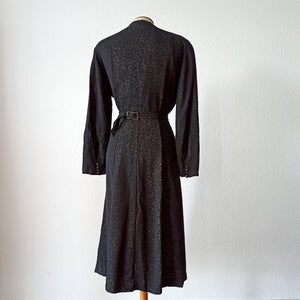 1940s - DEROFA, Netherlands - Superb Black Organza Dress - W36 (92cm)