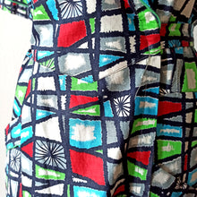 Cargar imagen en el visor de la galería, 1940s 1950s - IMMERSCHLANK, Germany - Amazing Atomic Print Cotton House Dress - Size 50
