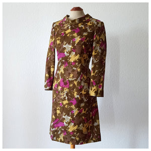 1960s - Fabulous Abstract Wool Dress  - W32 (82cm)