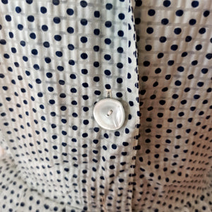 1950s - Adorable Blue Dots Seersucker Dress - W26 (66cm)