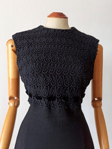 1960s - Stunning Black Wool Dress - W32 (82cm)