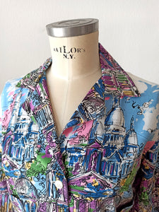 1950s - Fabulous Montmatre Novelty Cotton Blouse