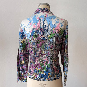 1950s - Fabulous Montmatre Novelty Cotton Blouse