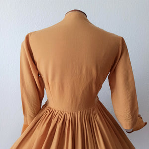 1950s - Adorable Butter Cream Soft Wool Dress - W32 (81cm)