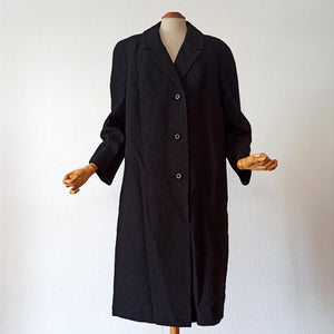 1950s 1960s - Elegant French Black Textured Coat