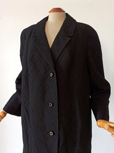 1950s 1960s - Elegant French Black Textured Coat