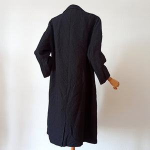 1950s 1960s - Elegant French Black Textured Coat