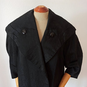 1940s 1950s - Stunning Black Lantern Sleeves Opera Coat