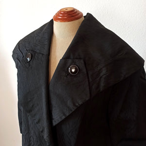 1940s 1950s - Stunning Black Lantern Sleeves Opera Coat