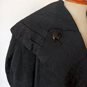 1940s 1950s - Stunning Black Lantern Sleeves Opera Coat