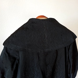 1940s 1950s - Stunning Black Lantern Sleeves Opera Coat