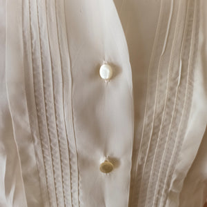 1950s - St. MICHAEL, UK - Exquisite White Silk Blouse - W41 (104cm)