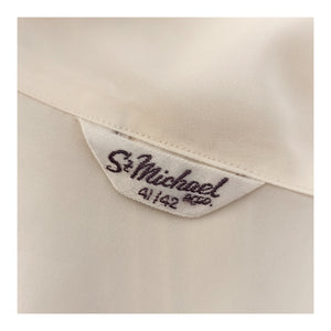 1950s - St. MICHAEL, UK - Exquisite White Silk Blouse - W41 (104cm)