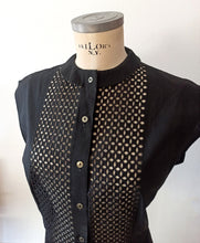 Charger l&#39;image dans la galerie, 1950s 1960s - ERSA, Switzerland - Fabulous See-Through Pannel Blouse - W38 (96cm)
