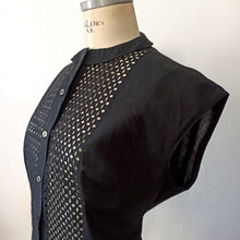 Cargar imagen en el visor de la galería, 1950s 1960s - ERSA, Switzerland - Fabulous See-Through Pannel Blouse - W38 (96cm)
