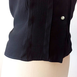 1950s - DGB, Berlin - Gorgeous Black Rayon Blouse - W38 (96cm)