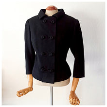 Carica l&#39;immagine nel visualizzatore di Gallery, 1950s 1960s - ROSSER, Barcelona - Superb Black Wool Couture Jacket - W36 (92cm)
