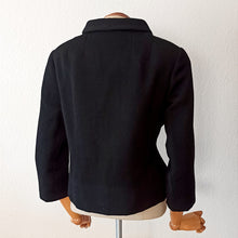 Carica l&#39;immagine nel visualizzatore di Gallery, 1950s 1960s - ROSSER, Barcelona - Superb Black Wool Couture Jacket - W36 (92cm)
