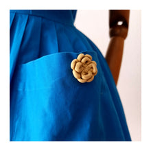 Carica l&#39;immagine nel visualizzatore di Gallery, 1950s 1960s - Adorable Blue Pockets Cotton Dress - W30 (76cm)
