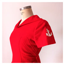 Charger l&#39;image dans la galerie, 1960s - ISABEL ZARZA, Arenys - Fabulous Couture Red Wool Sailor Set - W29 (74cm)
