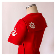 Charger l&#39;image dans la galerie, 1960s - ISABEL ZARZA, Arenys - Fabulous Couture Red Wool Sailor Set - W29 (74cm)
