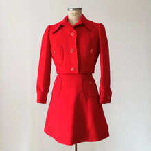 Charger l&#39;image dans la galerie, 1960s - ISABEL ZARZA, Arenys - Fabulous Couture Red Wool Sailor Set - W29 (74cm)
