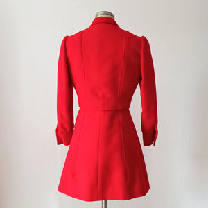 1960s - ISABEL ZARZA, Arenys - Fabulous Couture Red Wool Sailor Set - W29 (74cm)