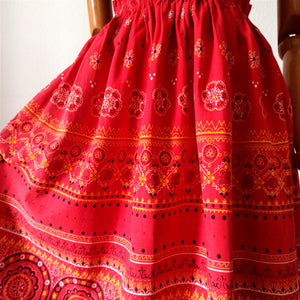 1940s 1950s - Gorgeous Red Bandana Print Cotton Skirt - W24/44 (62/110cm)