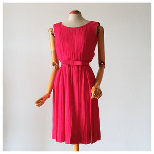 1960s - Stunning Rouge Silk Cocktail Dress - W24 (60cm)