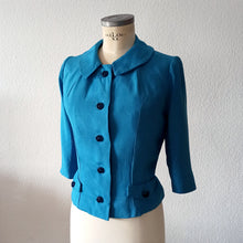 Load image into Gallery viewer, 1960s - Adorable Blue Rayon Dress Jacket Set - W28 (72cm)
