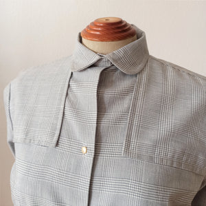 1950s - DEADSTOCK - Lovely Grey Flannel Cotton Blouse - W31 (80cm)