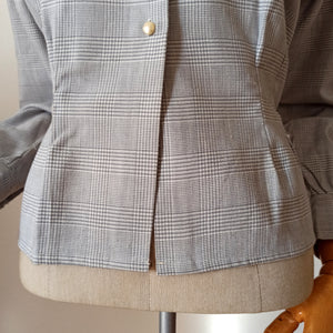 1950s - DEADSTOCK - Lovely Grey Flannel Cotton Blouse - W31 (80cm)