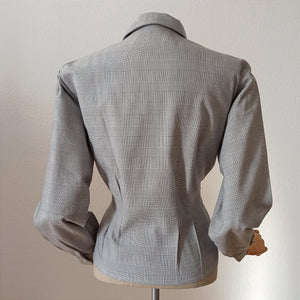 1950s - DEADSTOCK - Lovely Grey Flannel Cotton Blouse - W31 (80cm)