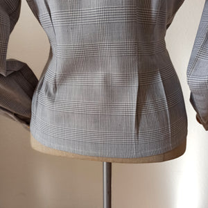 1950s - DEADSTOCK - Lovely Grey Flannel Cotton Blouse - W31 (80cm)