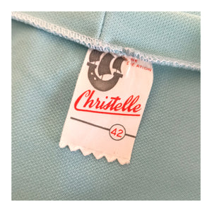 1950s 1960s - CHIRSTELLE, France - Deadstock Turquoise Top - Sz. 42