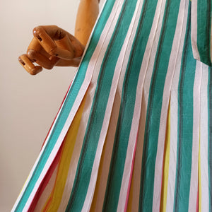 1950s - Gorgeous Colorful Satin Dress - W24 (60cm)