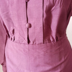 1960s - Gorgeous Magenta Pure Silk Dress - W32 (82cm)