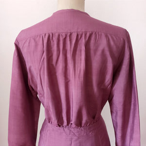 1960s - Gorgeous Magenta Pure Silk Dress - W32 (82cm)